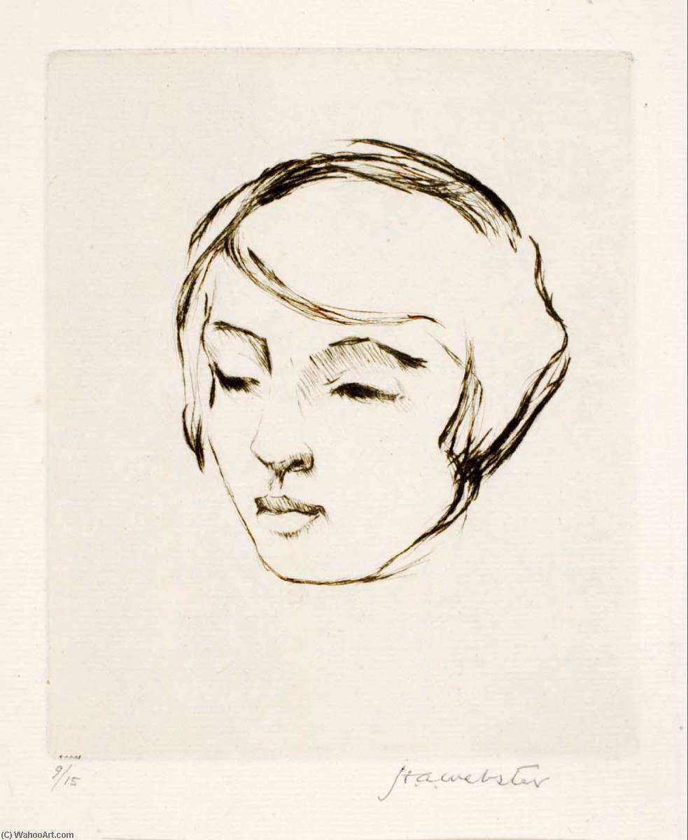 Oil Painting Replica Portrait de Jeune Fille, 1960 by Herman